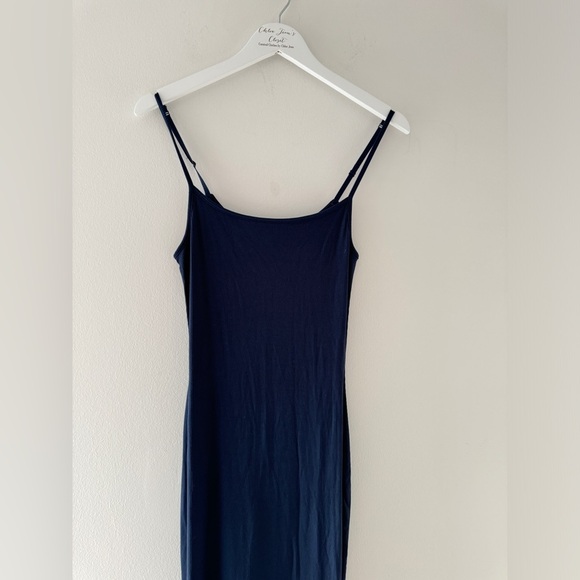 SKIMS Navy Lounge Sleeveless Maxi Dress L - Picture 9 of 9